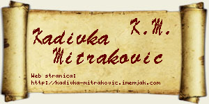 Kadivka Mitraković vizit kartica